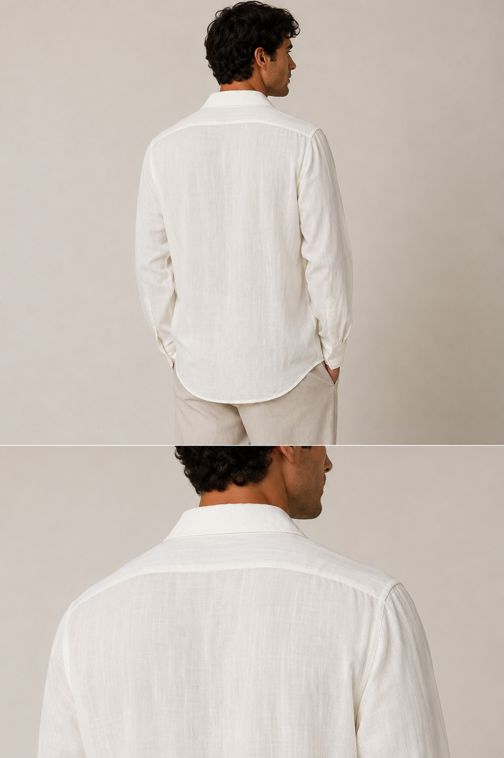 Camisa Cuello Cubano en V