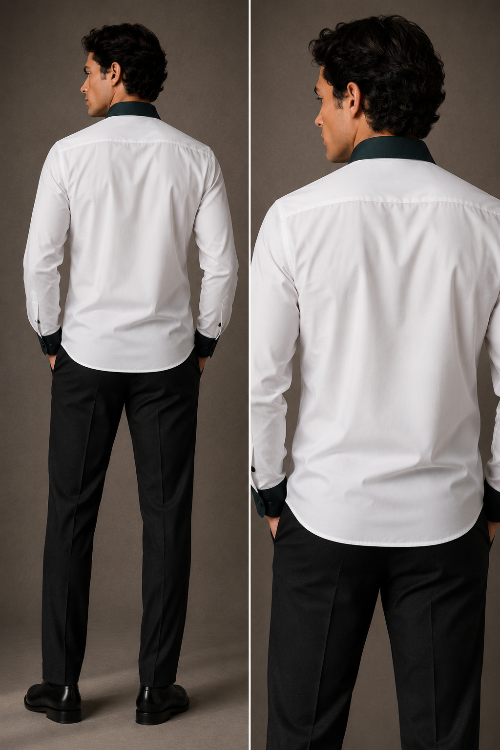 Camisa Smoking Cuello Cadete