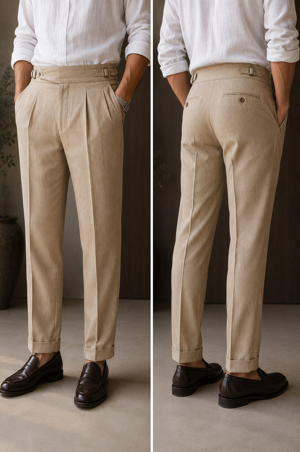 Pantalón Gurkha Cintura con Regulador Cruzado