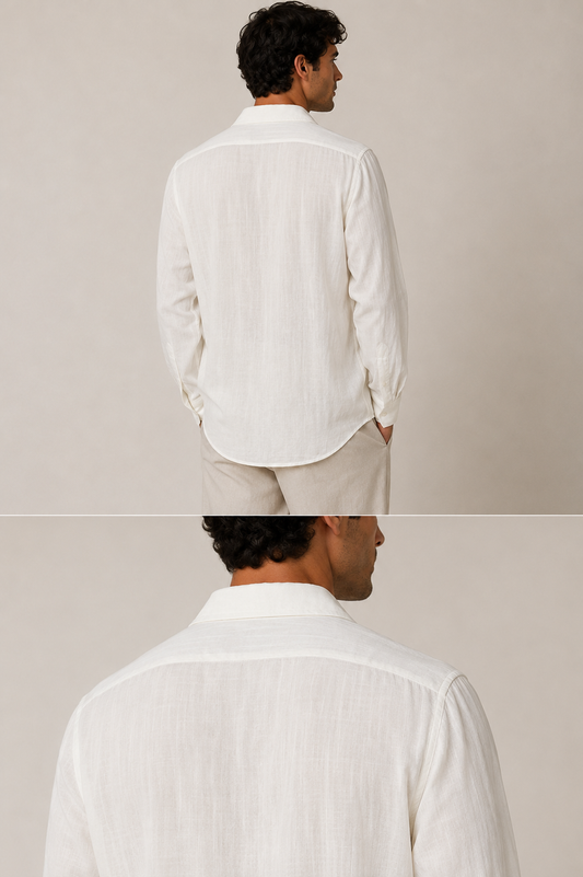 Camisa Cuello Cubano en V