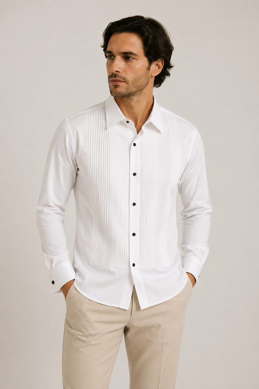 Camisa Smoking Cuello Clásico