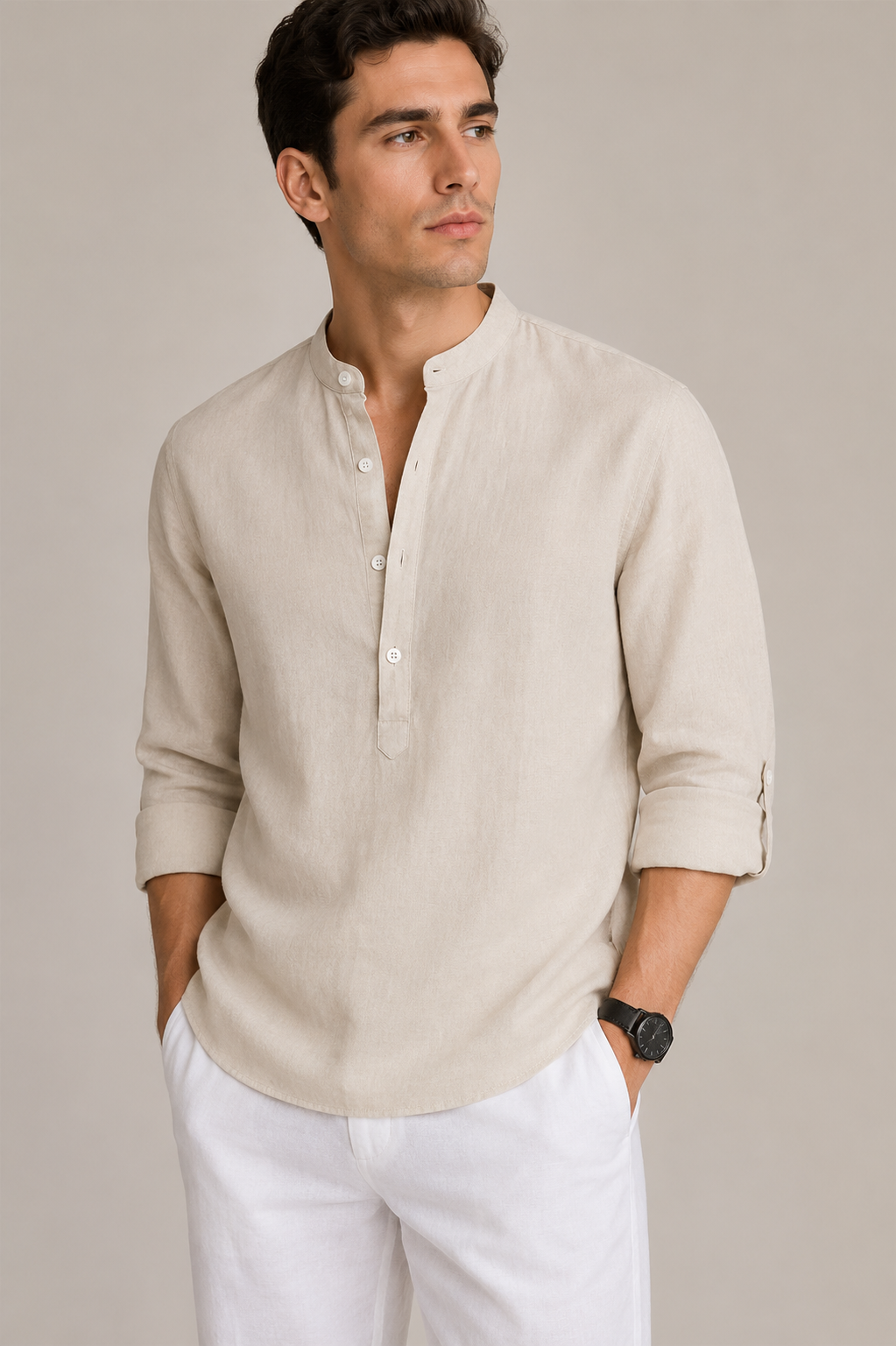 Camisa Cuello Mao Clásico