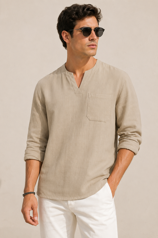Camisa Cuello Mao Abierto