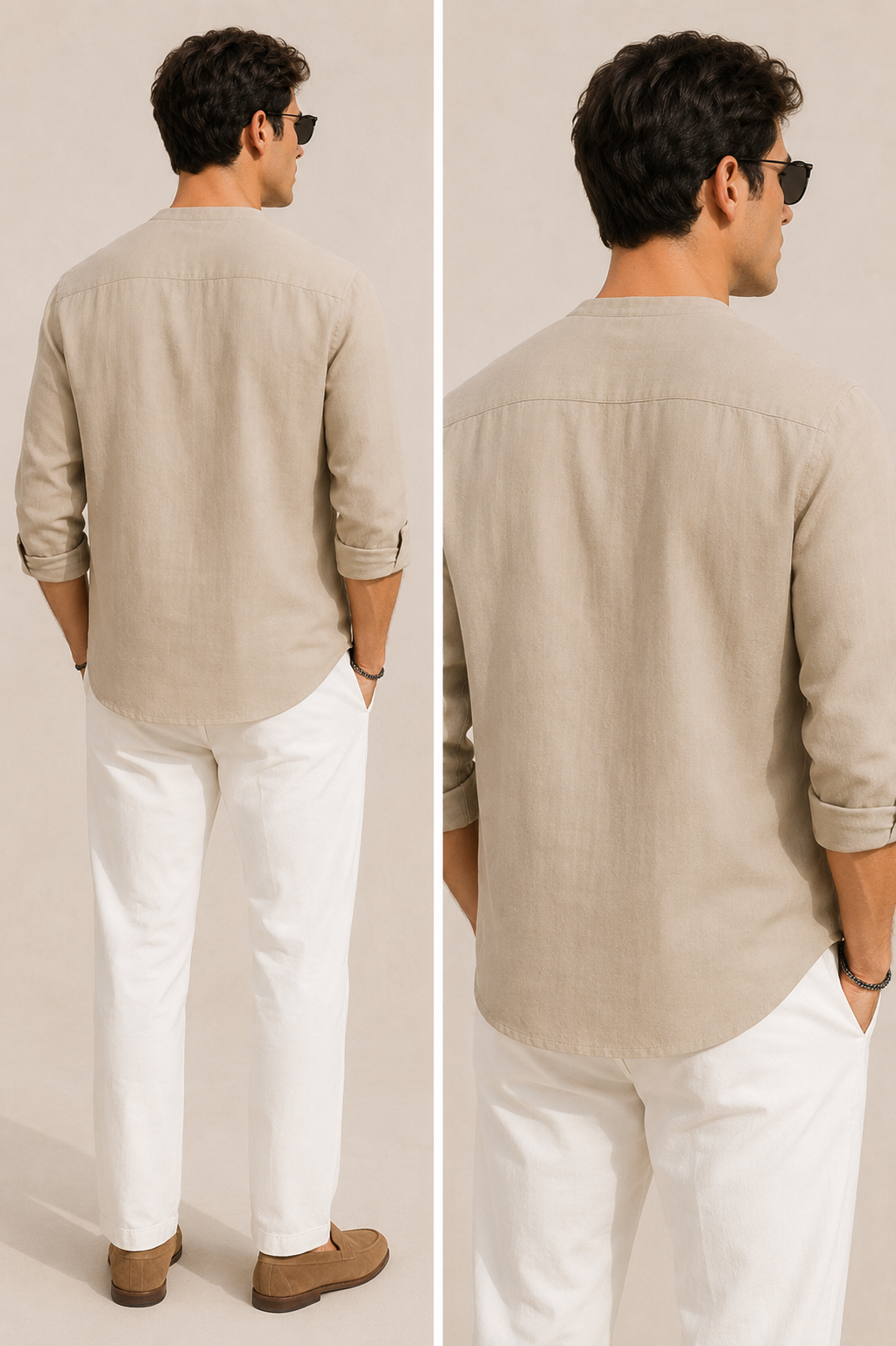Camisa Cuello Mao Abierto