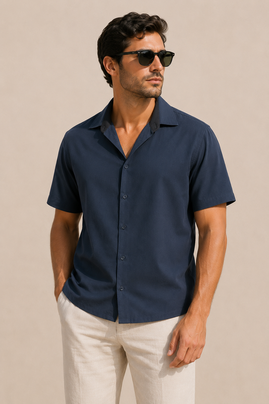 Camisa Manga Corta Con Cubre Botón